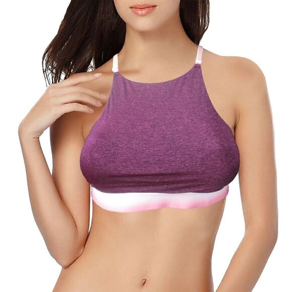 VS Unlined Triangle Strappy Bralette Plum Medium - Picture 1 of 6
